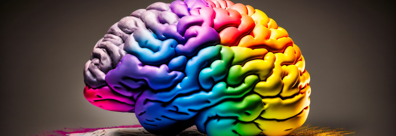 跨領域學習意境照片，一顆大腦充滿各種顏色