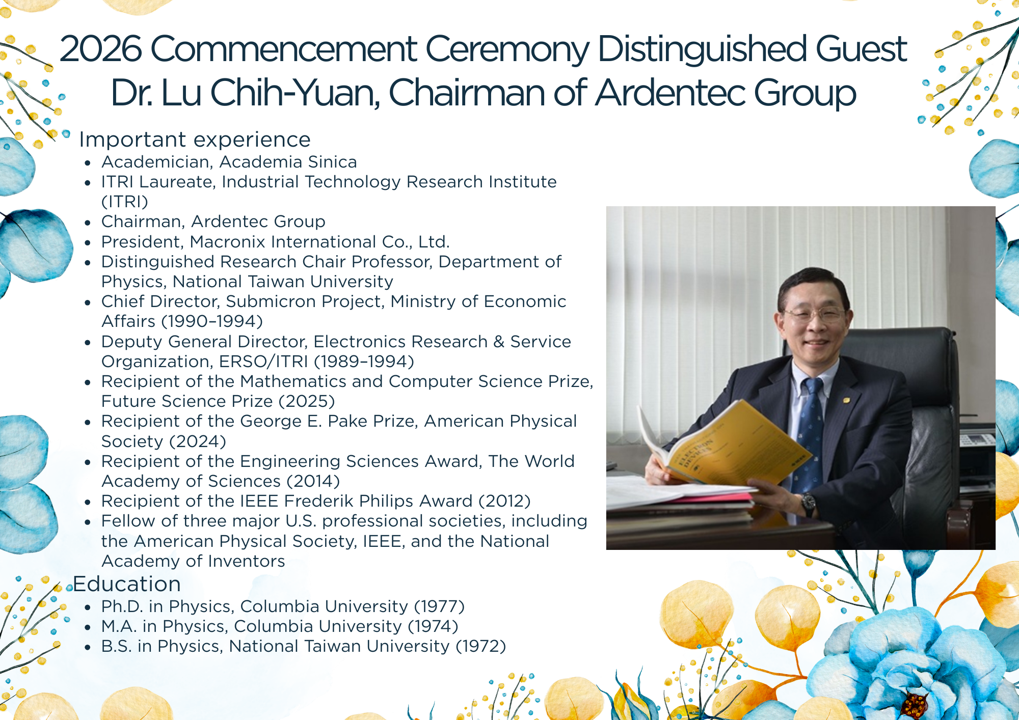 Distinguished Guest Introduction (Click the image to enlarge) Image