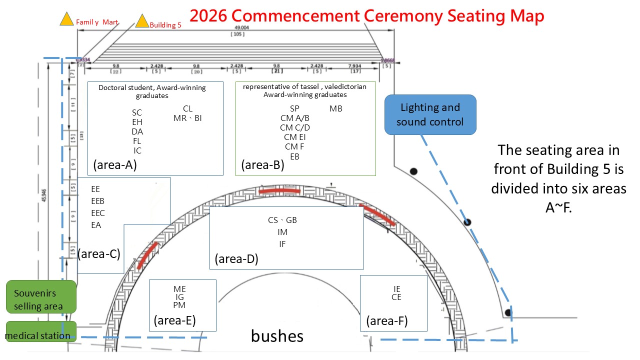 2026 Commencement Ceremony Seating Map (Click the image to enlarge) Image