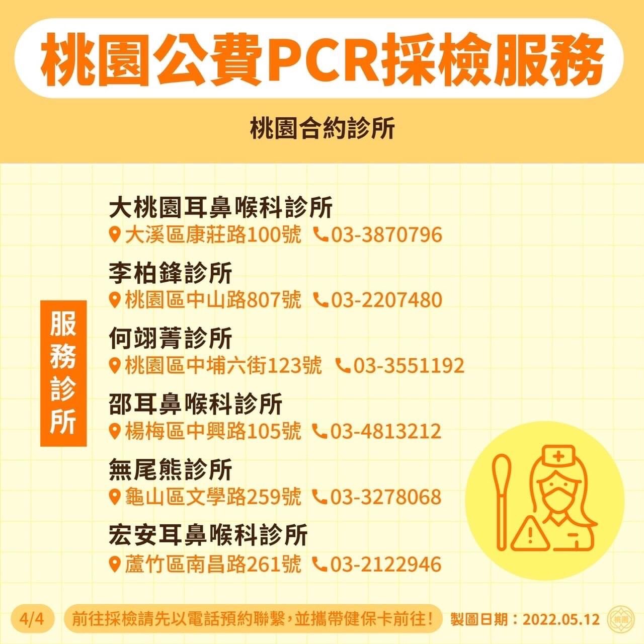 桃園公費pcr採檢服務1