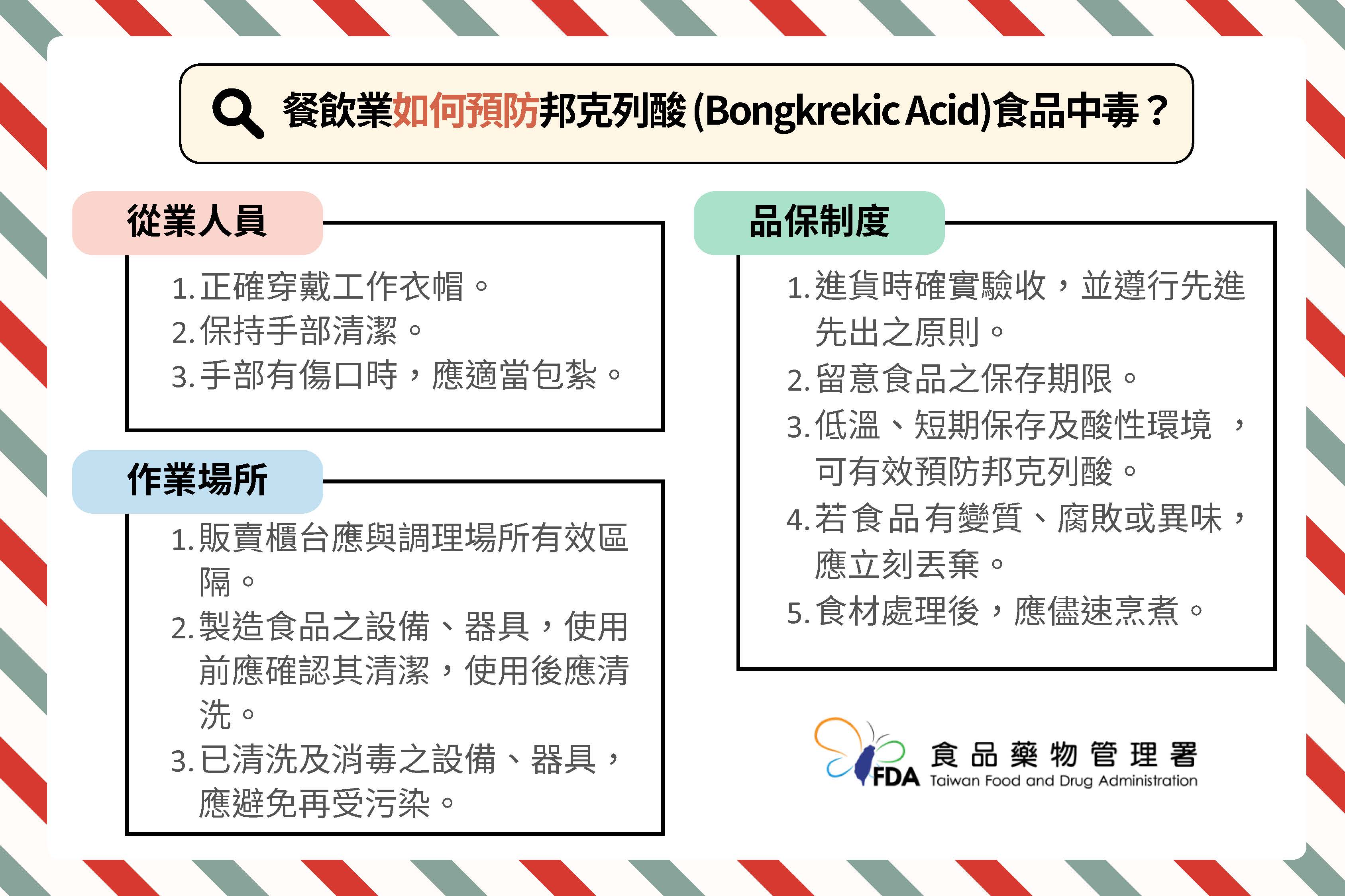 餐飲業如何預防邦克列酸 Bongkrekic Acid食品中毒 懶人包
