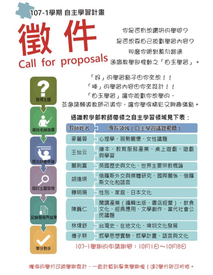 「自主學習」即將於10月1日(一)~10月8日(一)開放申請! 我的學習藍圖我自主,即刻組團隊(個人申請也非常歡迎!)來申請吧~