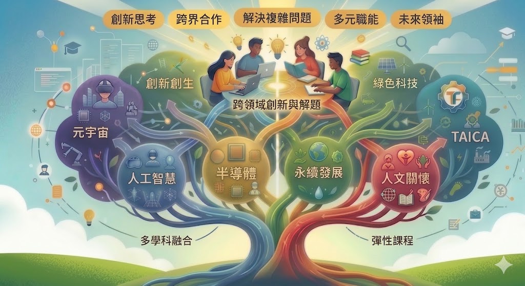 跨領域學習意境照片,一顆大腦充滿各種顏色