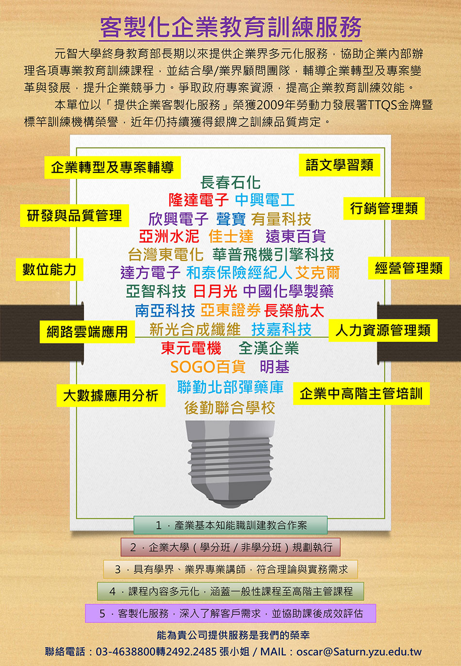 客製化企業教育訓練服務